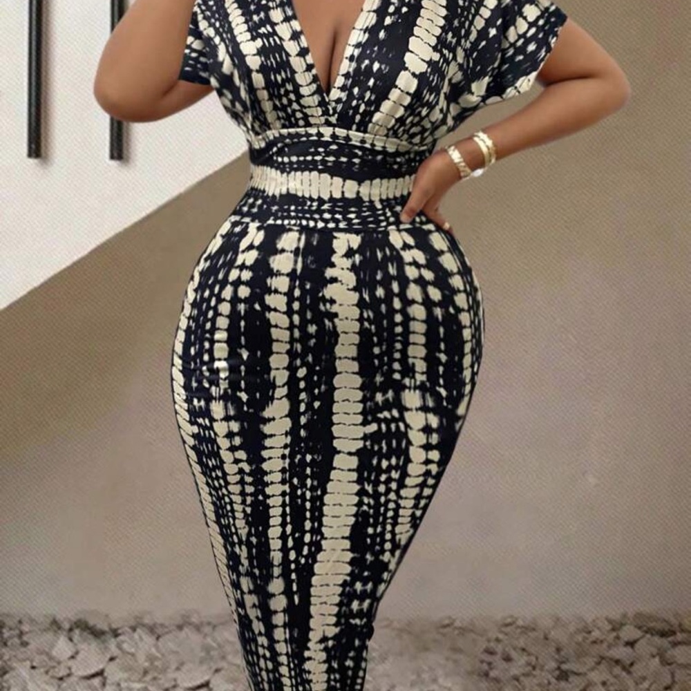 Elegant Black and White Women's Dress